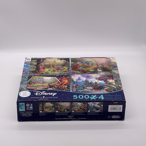 THOMAS KINKADE DISNEY COLLECTION 4 in 1 500 piece puzzle. - Picture 2 of 4